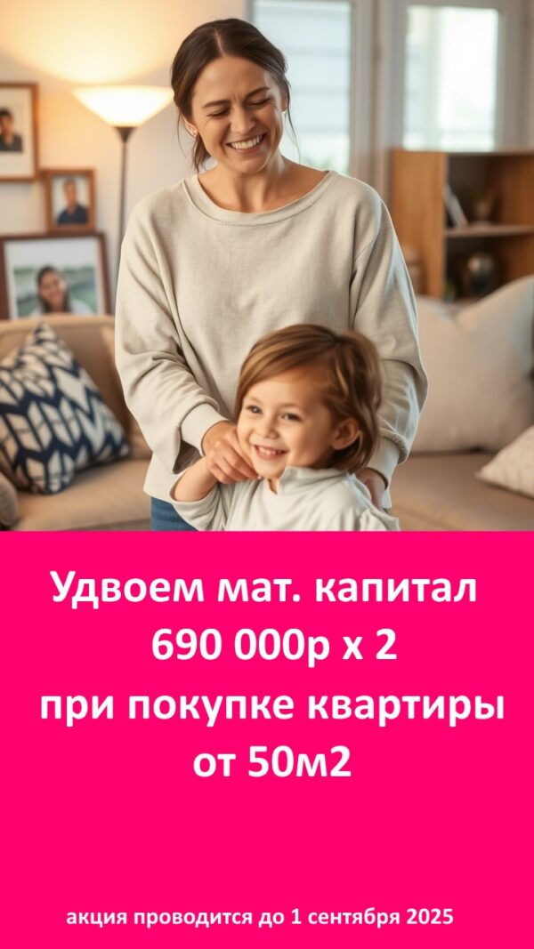 Купить квартиру за удвоенный мат. капитал Купить квартиру за удвоенный материнский капитал 690000р х 2